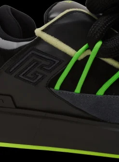 Balmain B-Court Puffy Skate Trainers In Calfskin And Suede