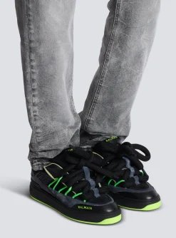 Balmain B-Court Puffy Skate Trainers In Calfskin And Suede