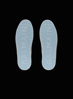 Balmain B-Court Trainers In Leather And Denim