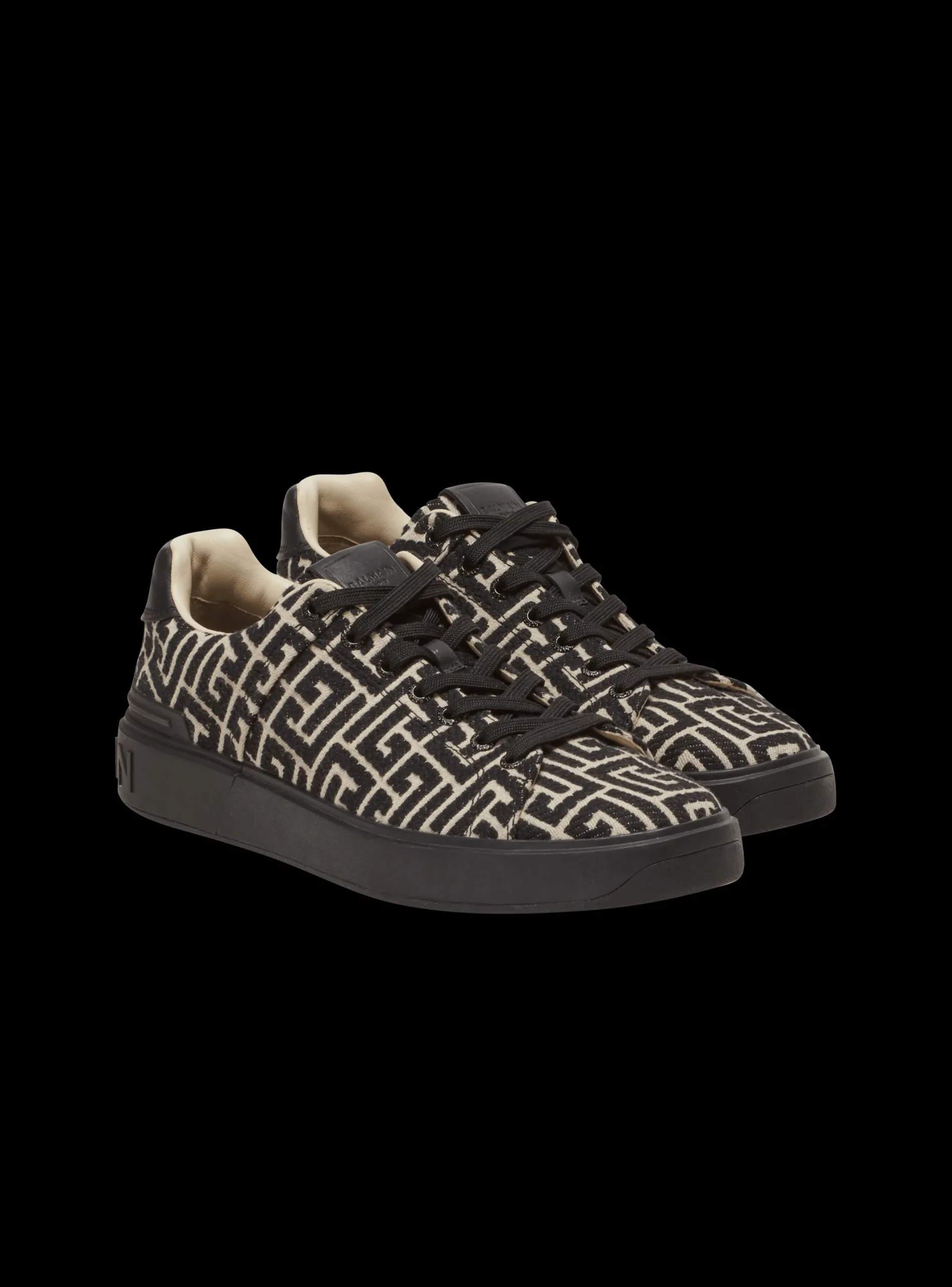 Balmain B-Court Trainers With Jacquard Monogram