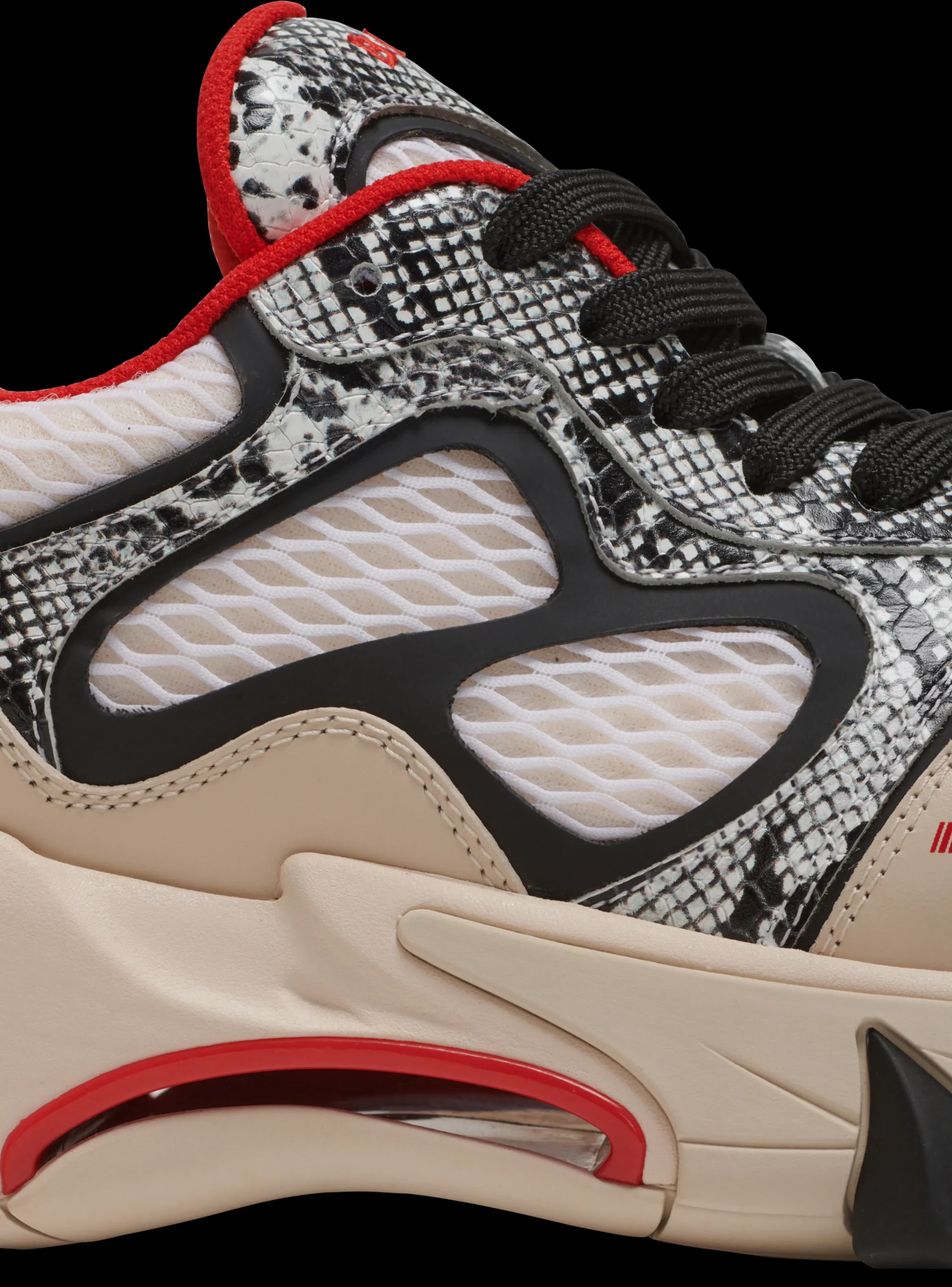 Balmain B-East Mesh And Snakeskin-effect Leather Trainers