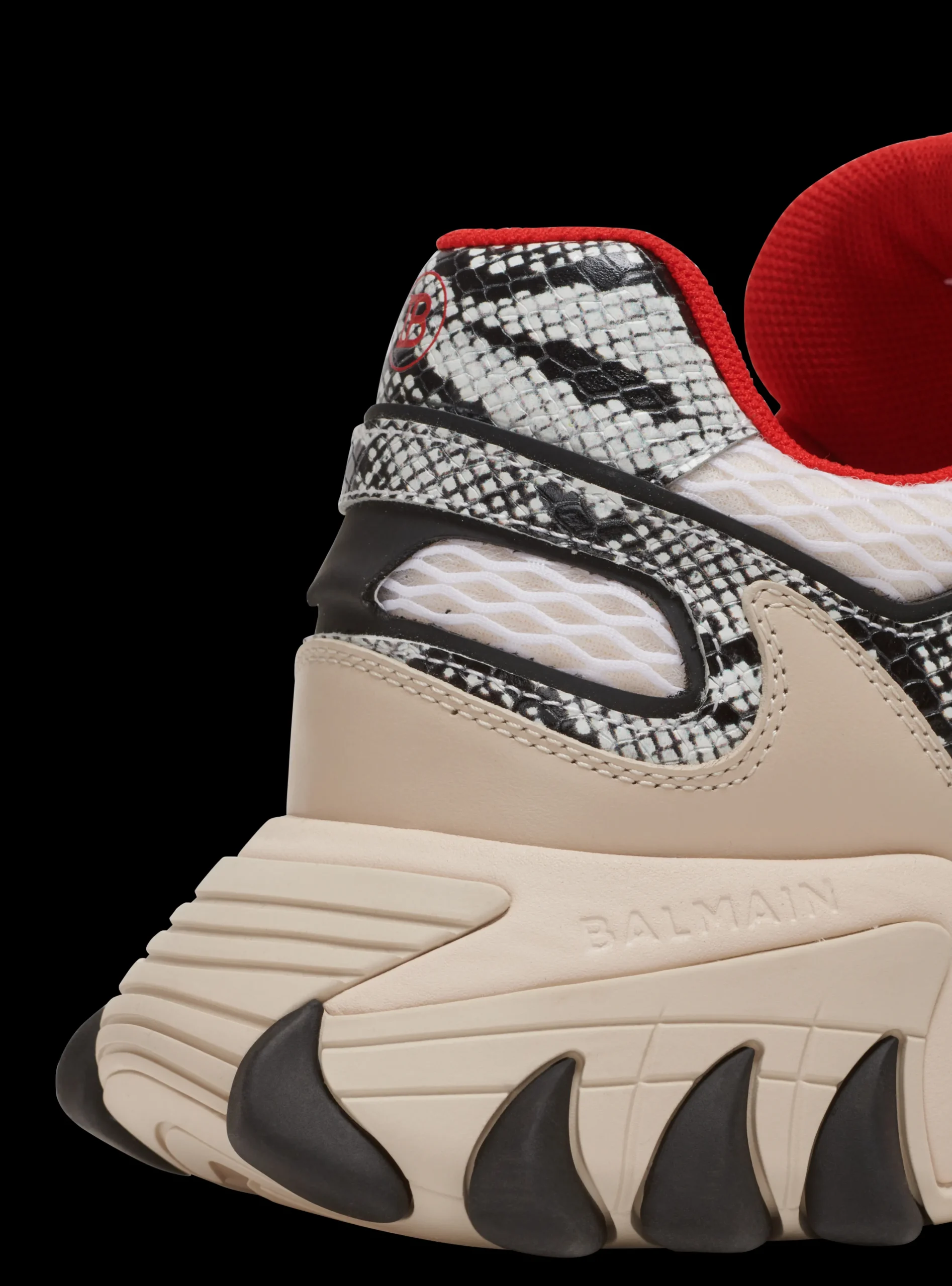 Balmain B-East Mesh And Snakeskin-effect Leather Trainers
