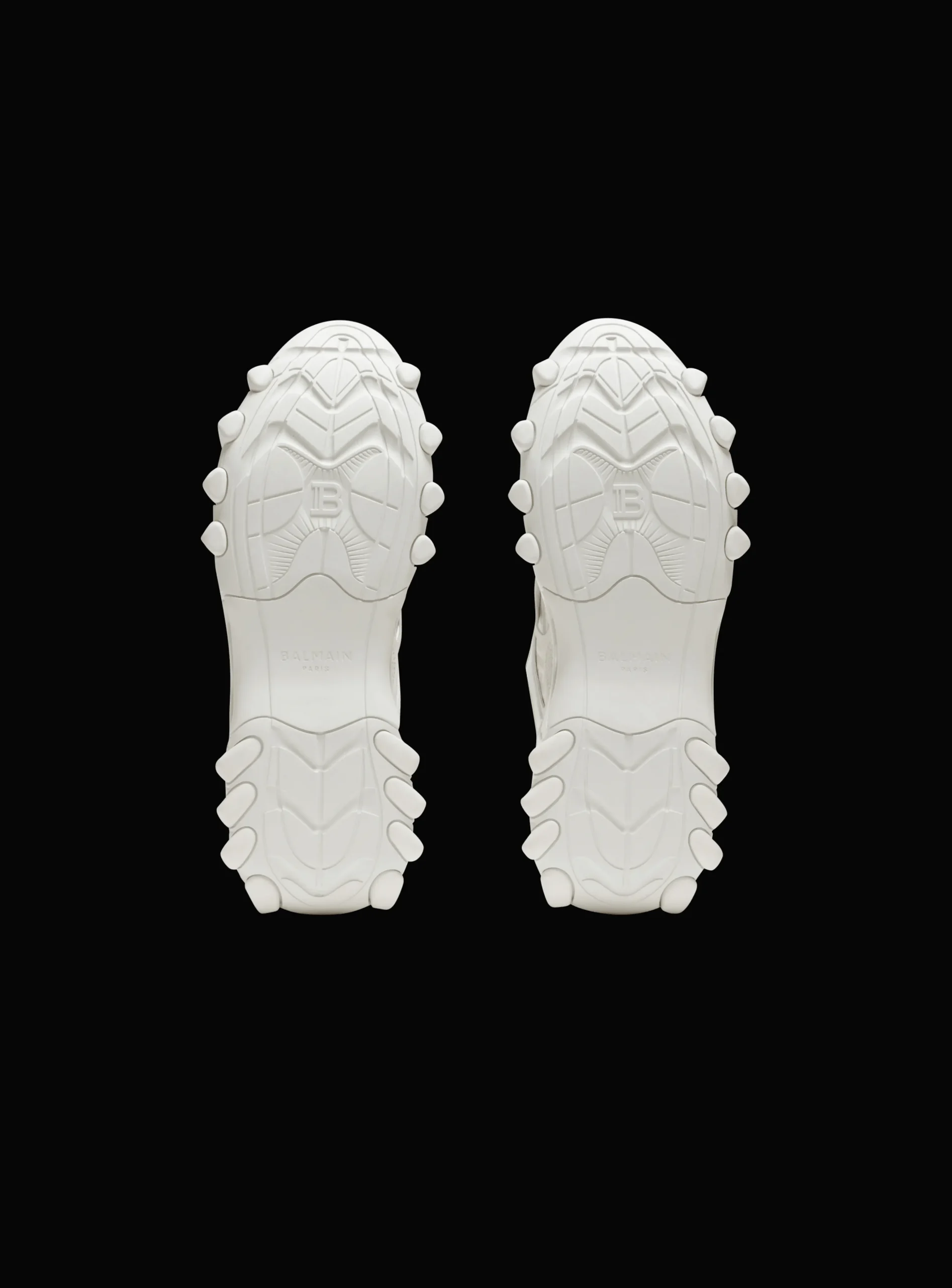 Women Balmain B-East Monogrammed Nylon And Leather Trainers