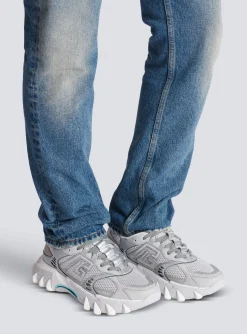 Balmain B-East PB Trainers In Technical Materials And Mesh