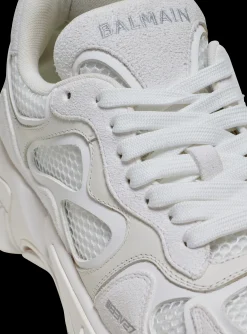 Balmain B-East Trainers In Leather, Suede And Mesh