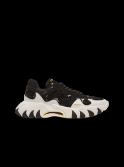 Balmain B-East Trainers In Leather, Suede And Mesh