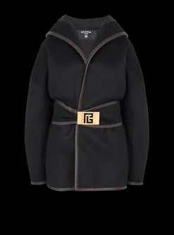 Women Balmain Belted Wool Coat