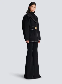Women Balmain Belted Wool Coat
