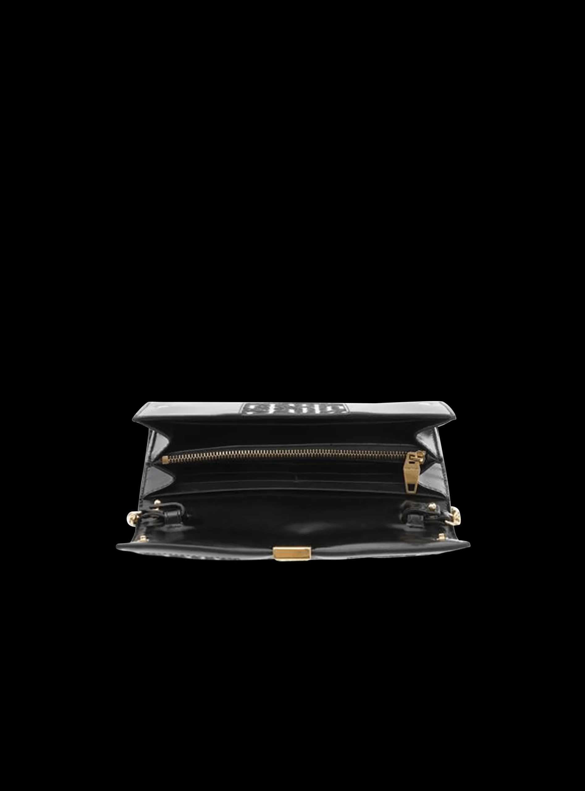 Women Balmain Bicolor Jacquard 1945 Wallet With Chain