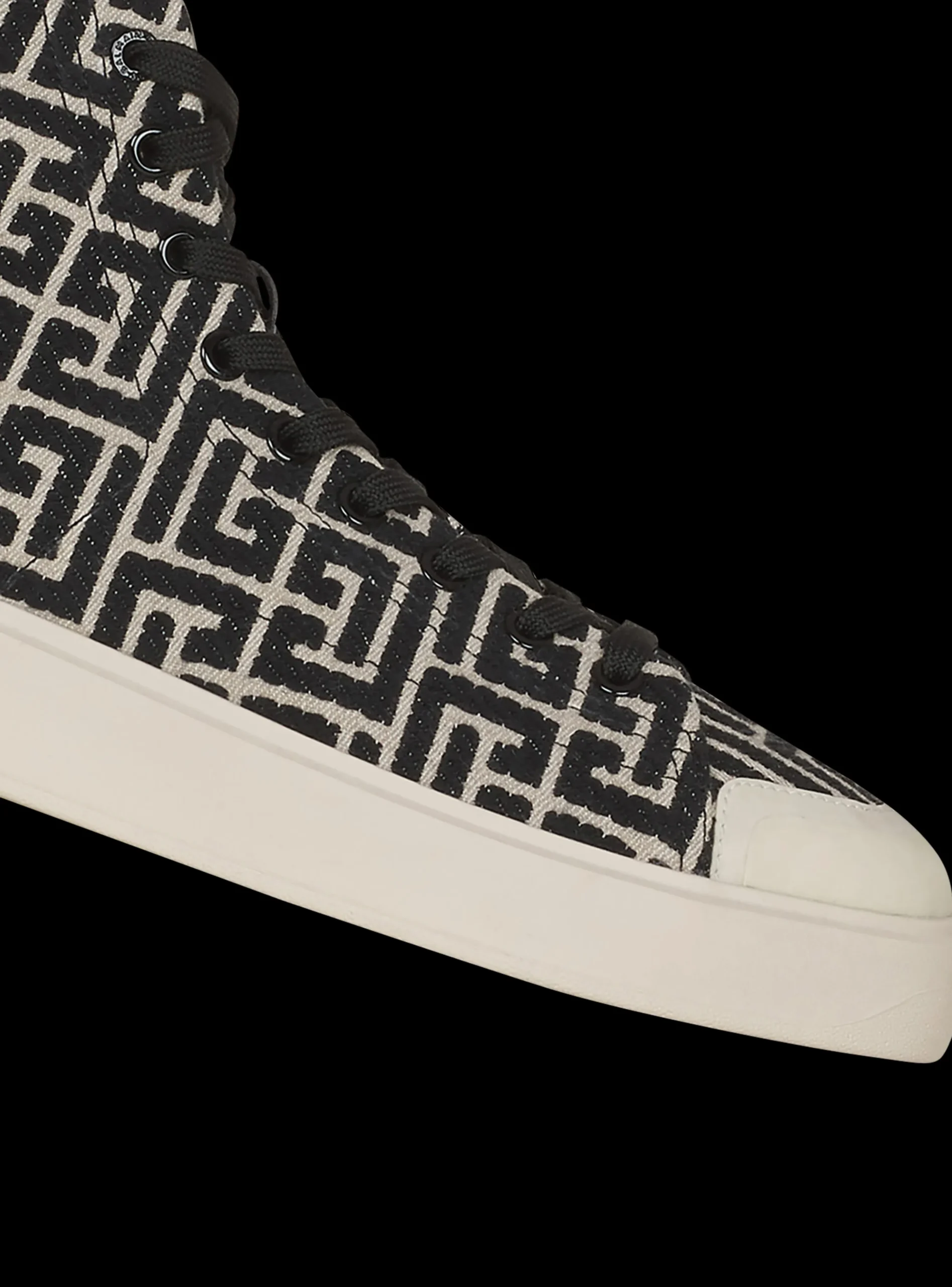 Women Balmain Bicolor Jacquard B-Court High-top Sneakers