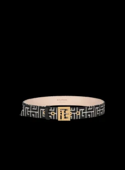 Women Balmain Bicolor Jacquard PB Belt Belt