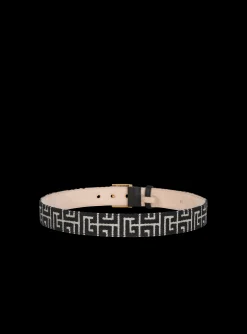 Women Balmain Bicolor Jacquard PB Belt Belt