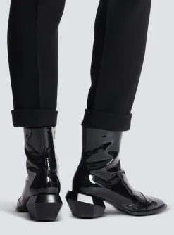 Balmain Billy Patent Leather Ankle Boots