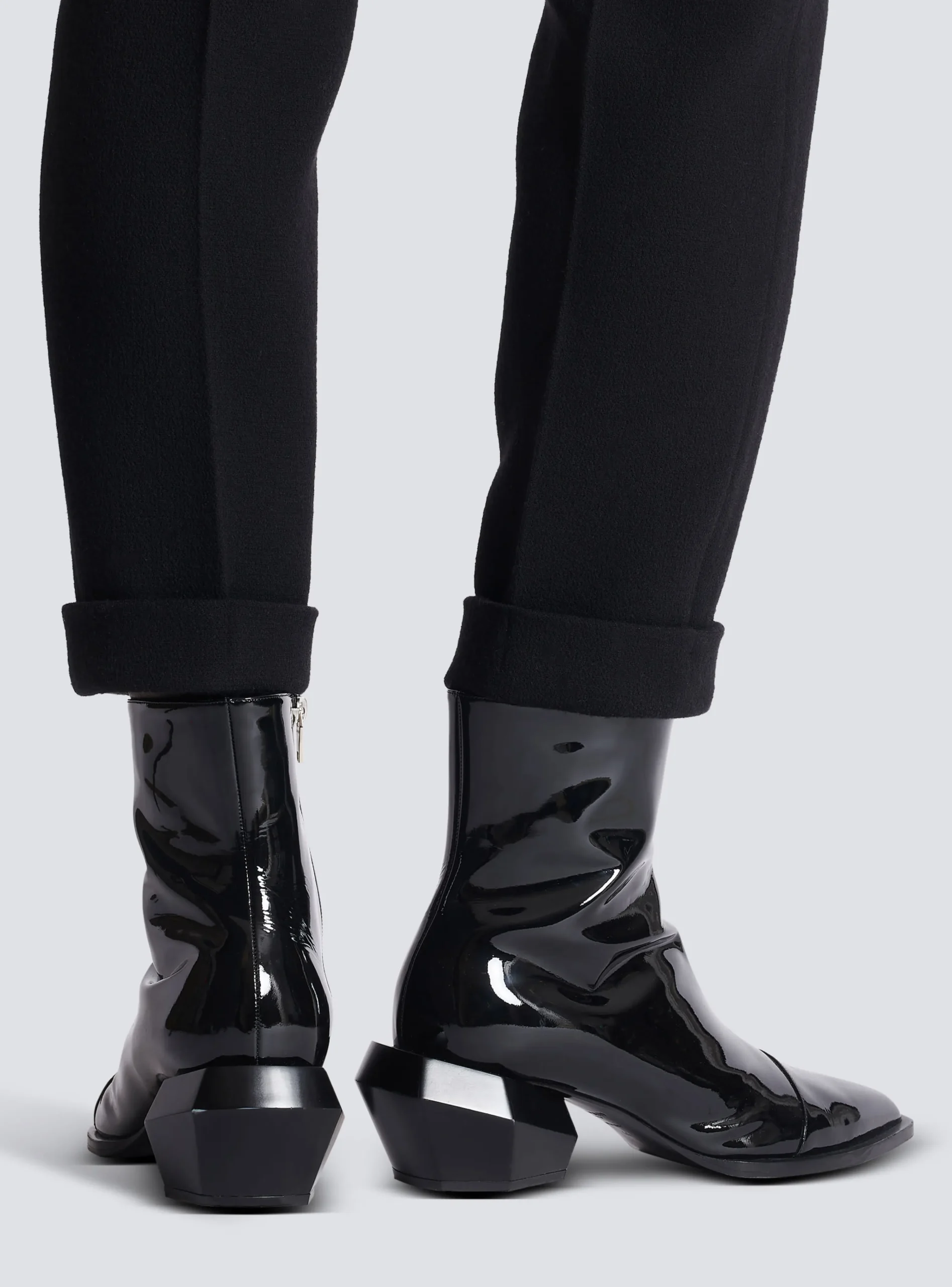 Balmain Billy Patent Leather Ankle Boots