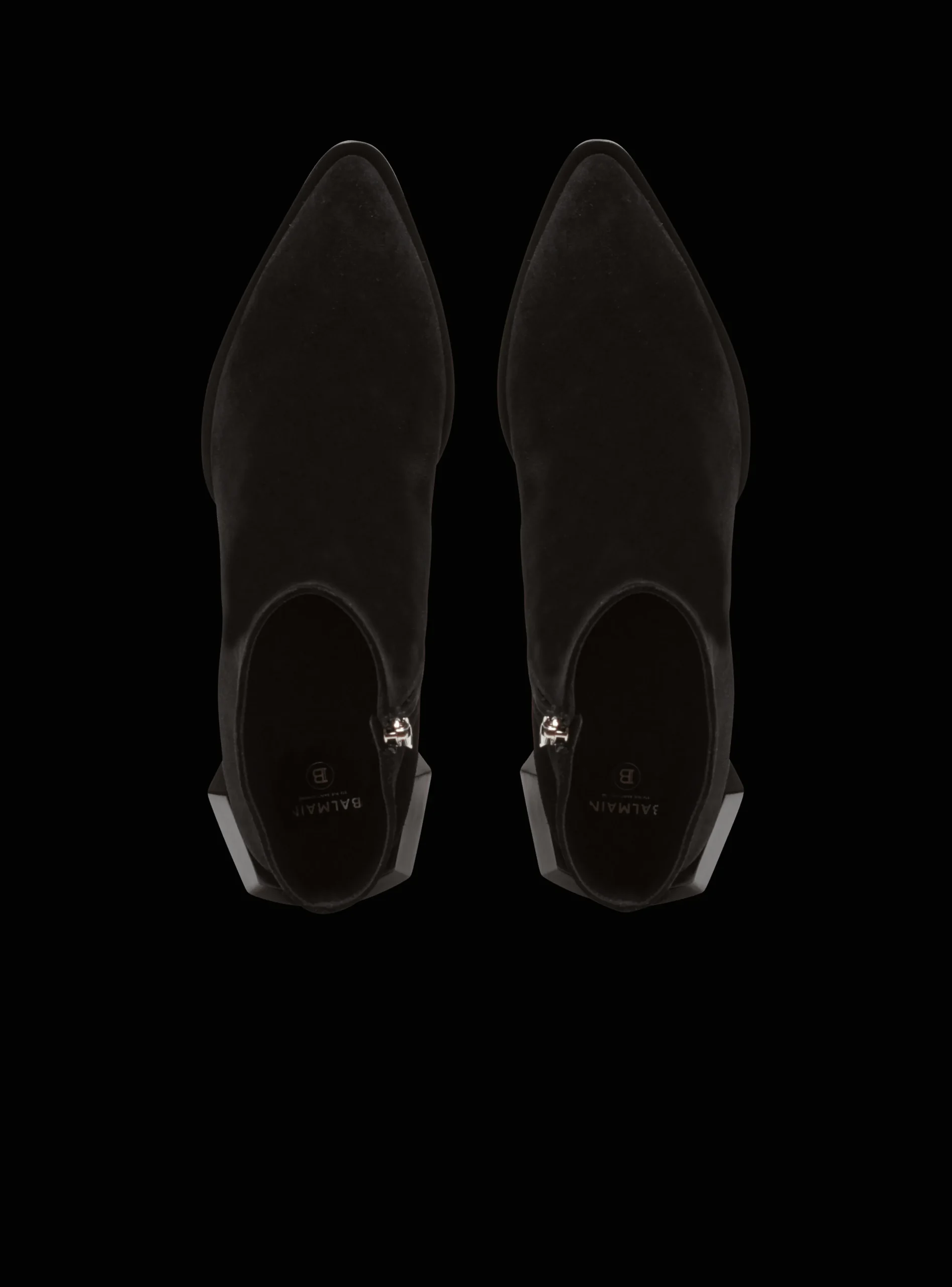 Balmain Billy Suede Ankle Boots With Diamond Heel