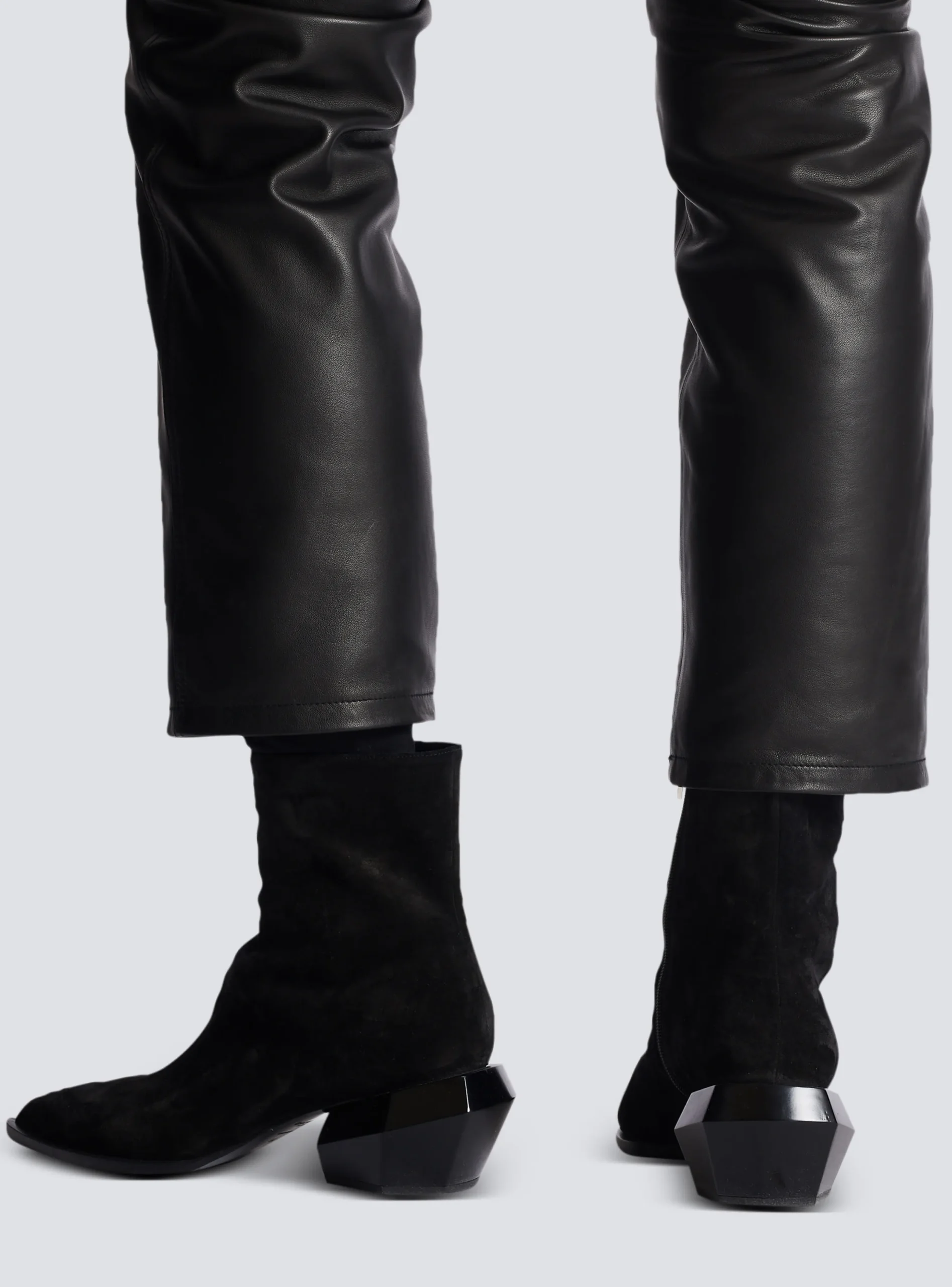 Balmain Billy Suede Ankle Boots With Diamond Heel