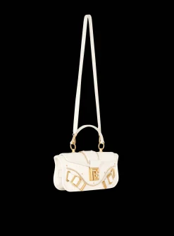 Women Balmain Blaze Grained Leather Clutch Bag
