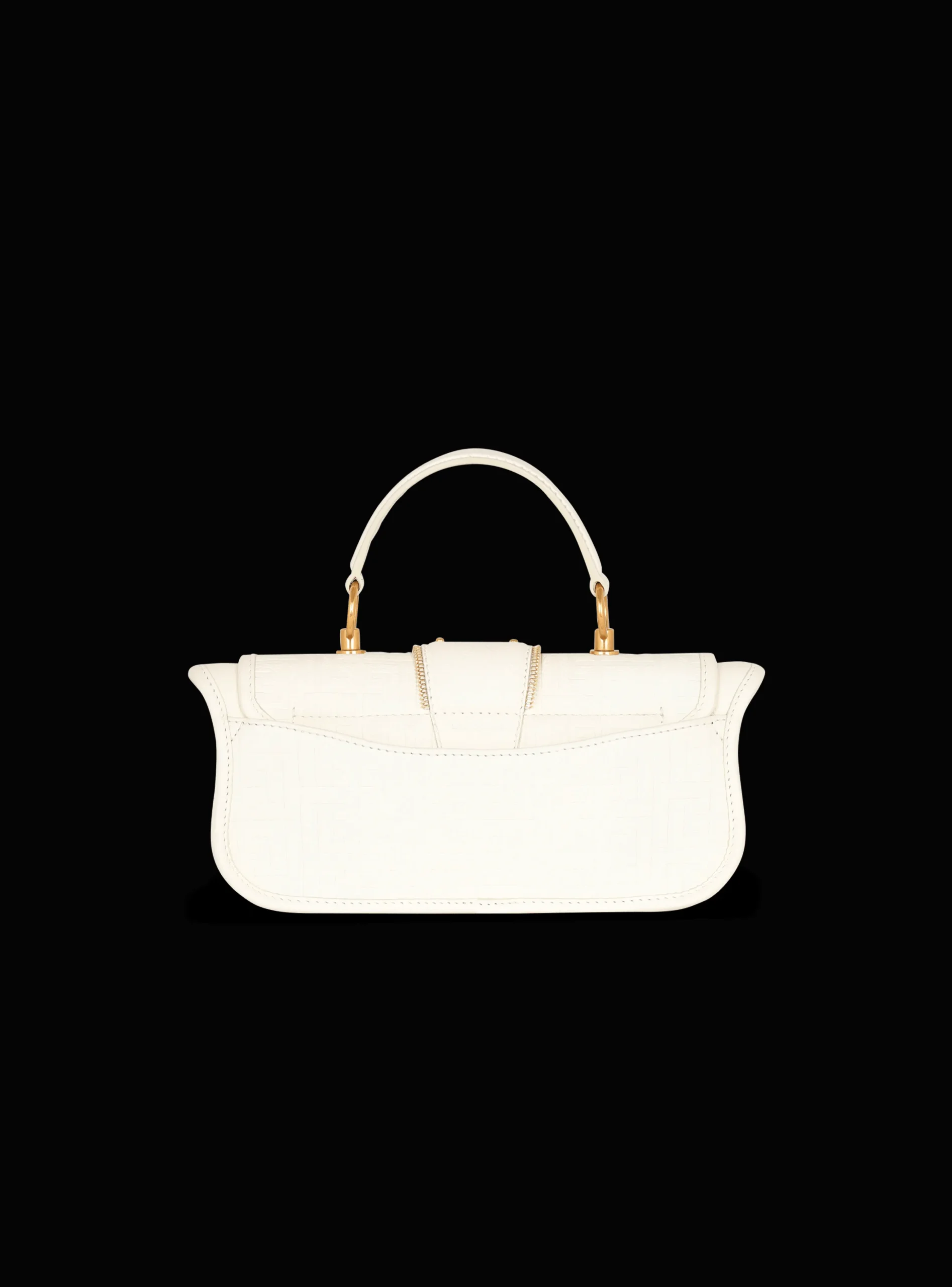 Women Balmain Blaze Grained Leather Clutch Bag