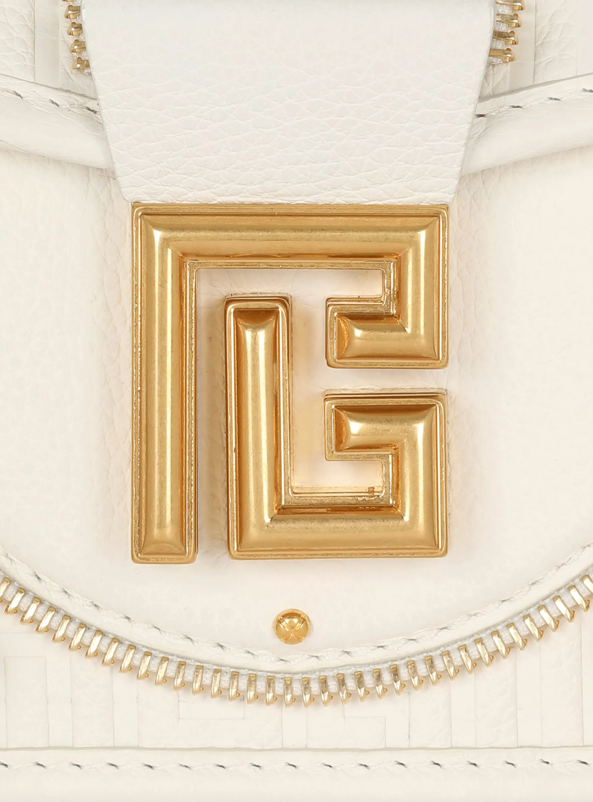 Women Balmain Blaze Grained Leather Clutch Bag
