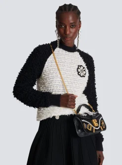 Women Balmain Blaze Pouch Bag In Beaded Leather