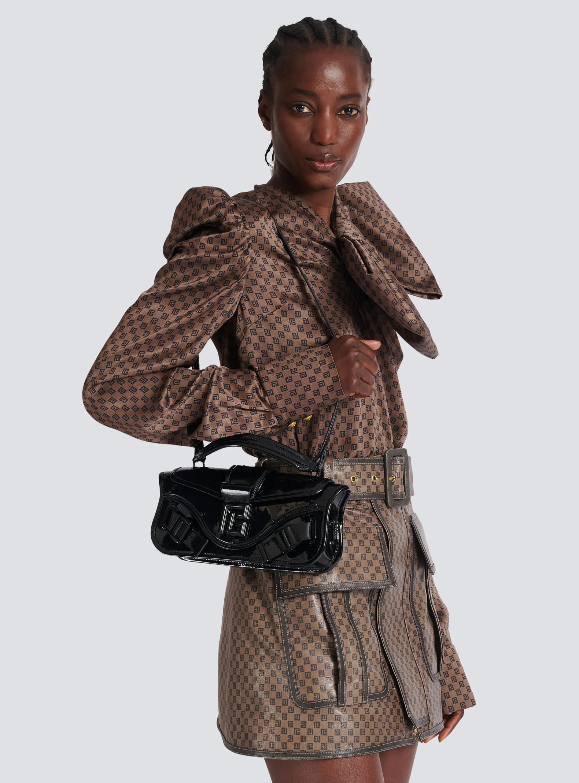 Women Balmain Blaze Pouch In Patent Leather