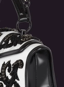 Women Balmain Blaze Pouch Satin Bag With Baroque Embroidery