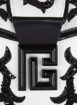 Women Balmain Blaze Pouch Satin Bag With Baroque Embroidery