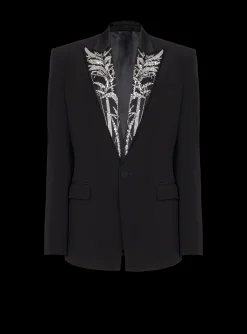 Balmain Blazer With Embroidered Bamboo Collar