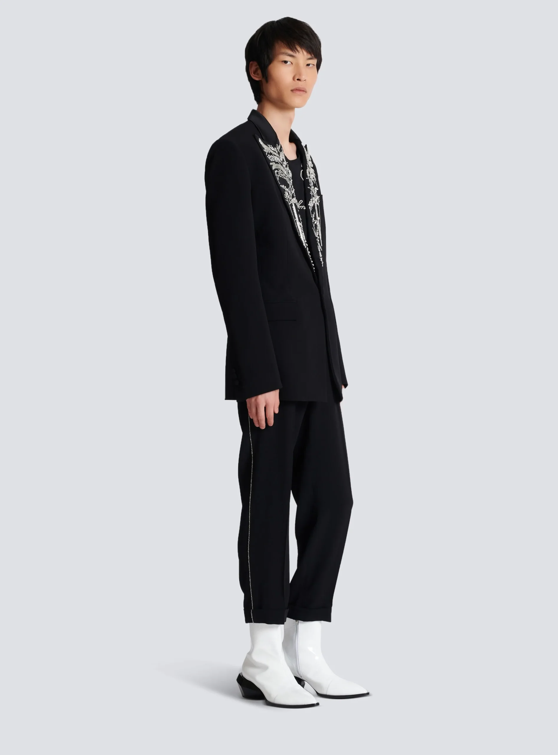 Balmain Blazer With Embroidered Bamboo Collar