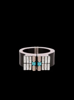 Women Balmain Brass, Rhinestone And Resin Cuff