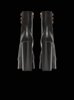 Women Balmain Brune Leather Ankle Boots