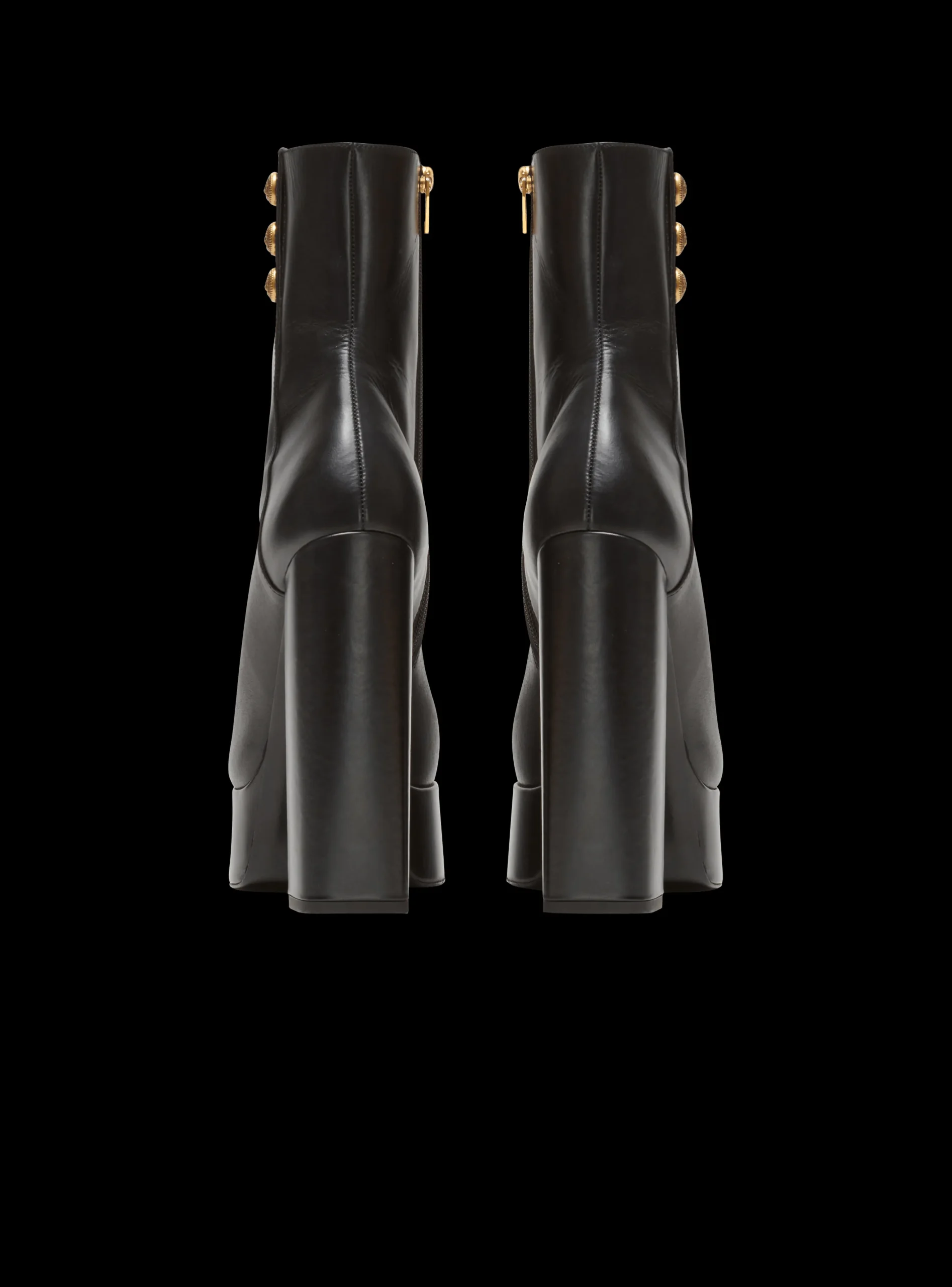 Women Balmain Brune Leather Ankle Boots