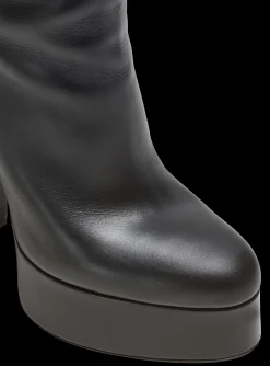 Women Balmain Brune Leather Ankle Boots