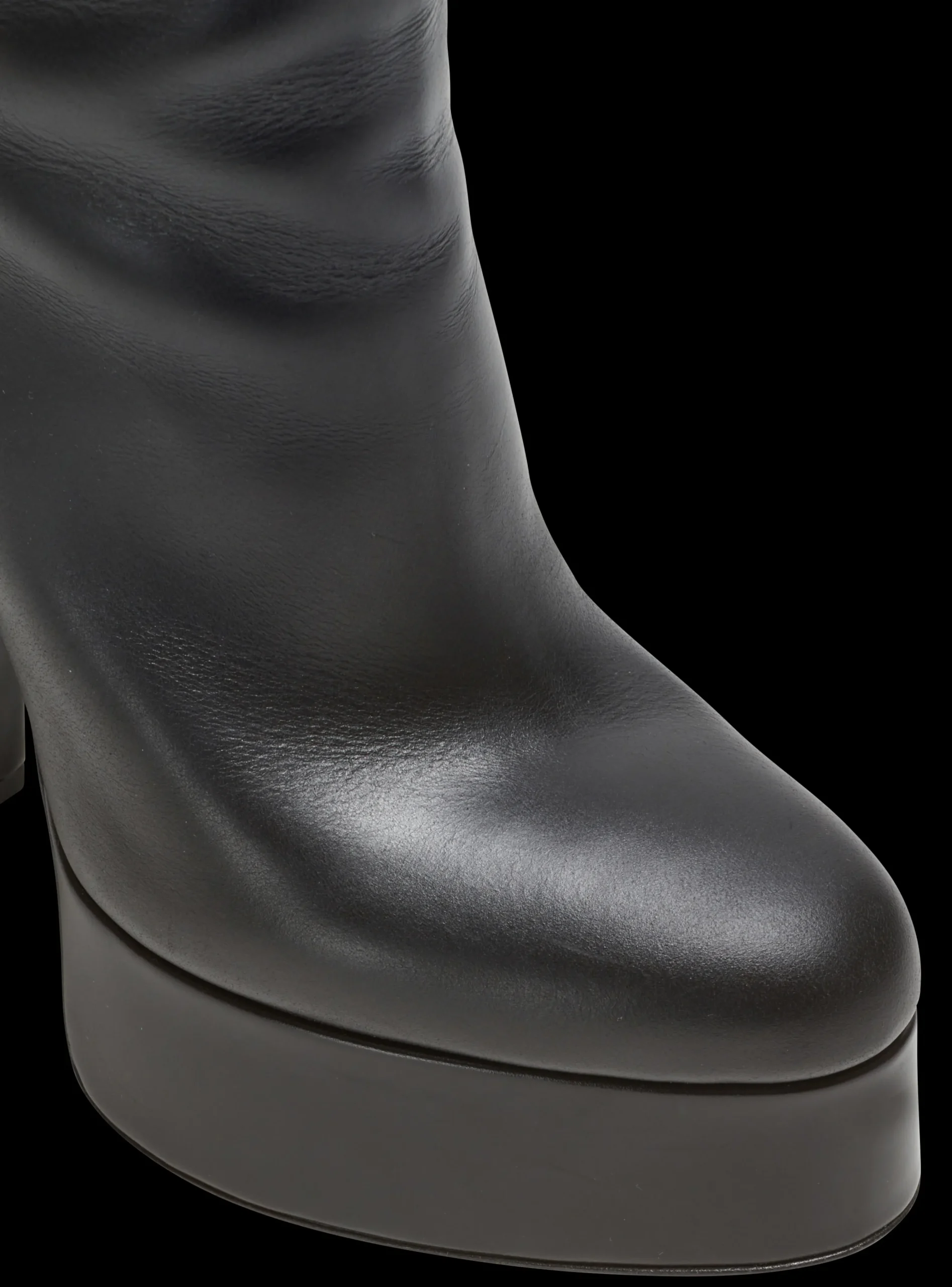 Women Balmain Brune Leather Ankle Boots