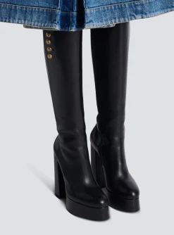 Women Balmain Brune Leather Boots