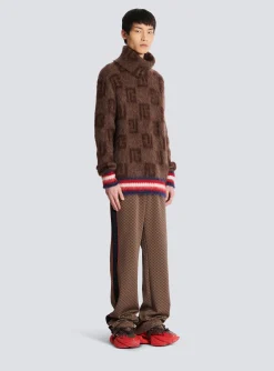 Balmain Brushed Mohair Jumper With Monogram Print