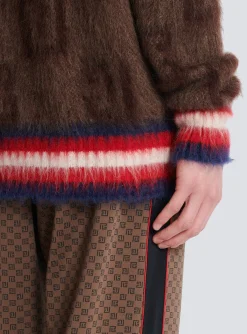 Balmain Brushed Mohair Jumper With Monogram Print