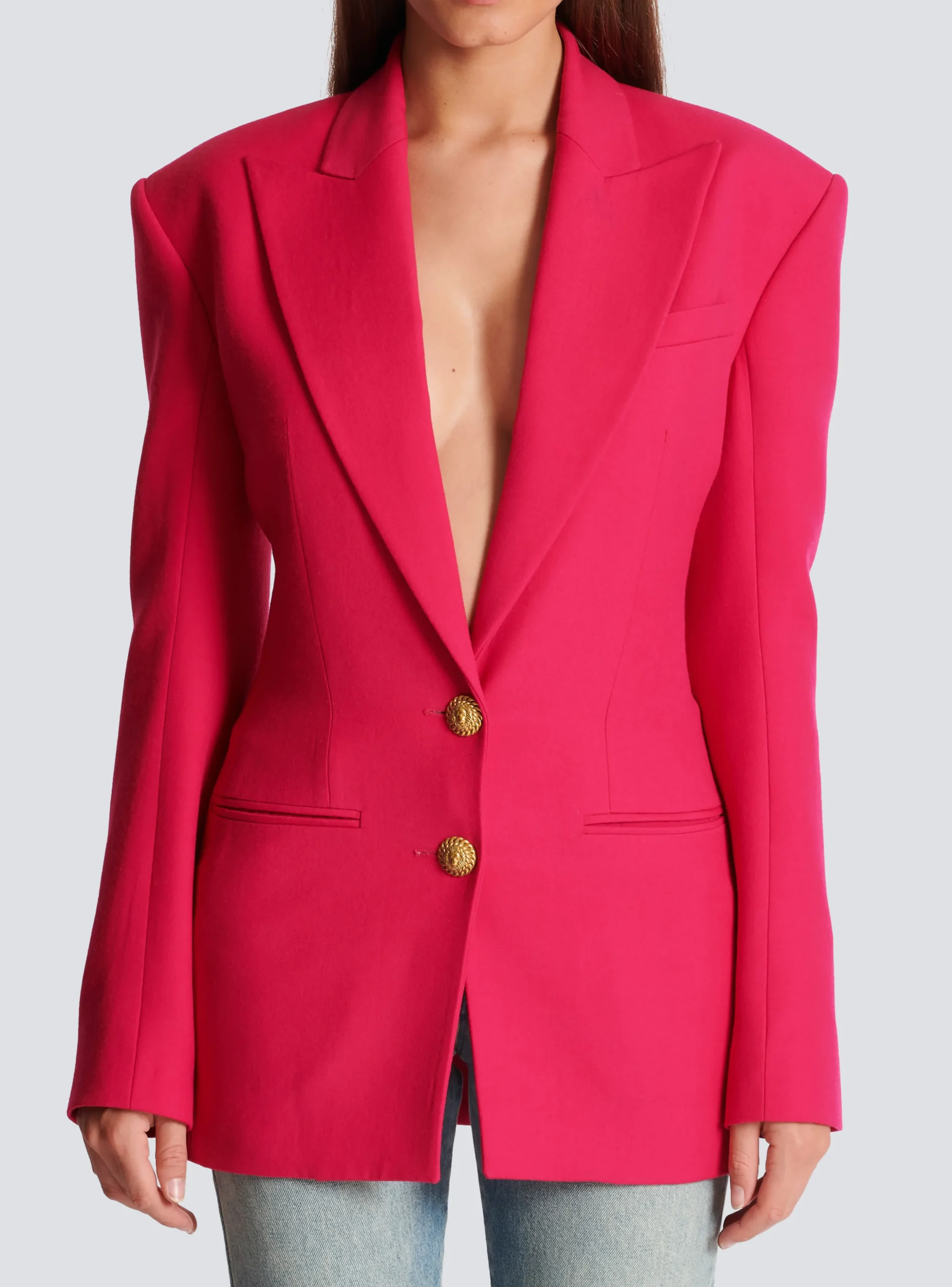 Women Balmain 2-button Cinched-waist Jacket