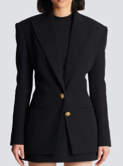 Women Balmain 2-button Cinched-waist Jacket