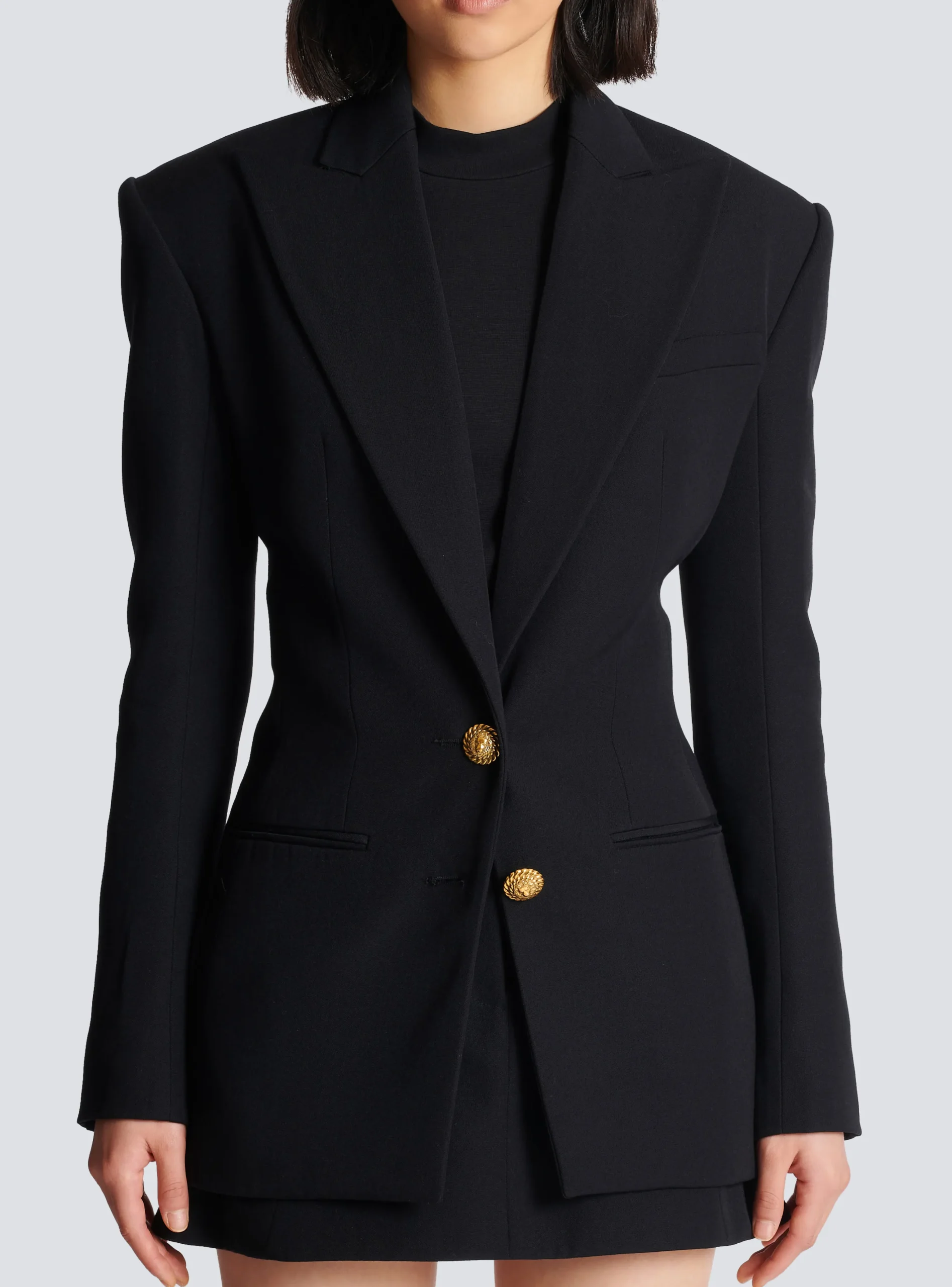 Women Balmain 2-button Cinched-waist Jacket