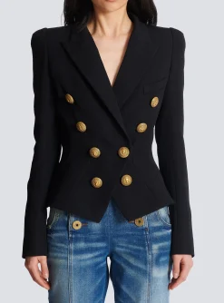 Women Balmain 8-button Cinched-waist Jacket