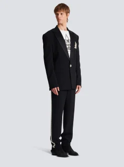 Balmain 1-button Crepe And Satin Jacket