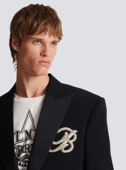 Balmain 1-button Crepe And Satin Jacket