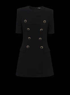 Women Balmain 8-button Crepe Dress