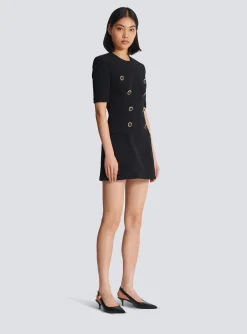 Women Balmain 8-button Crepe Dress