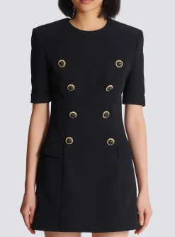 Women Balmain 8-button Crepe Dress