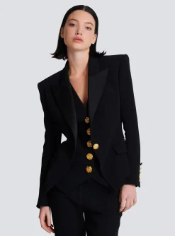 Women Balmain 1-button Crepe Jacket