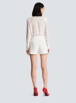 Women Balmain 6-button Denim Shorts