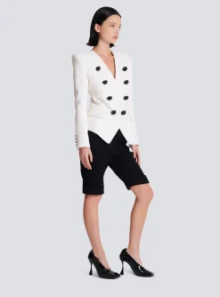 Women Balmain 8-button Double Crepe Jacket