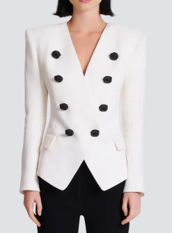 Women Balmain 8-button Double Crepe Jacket